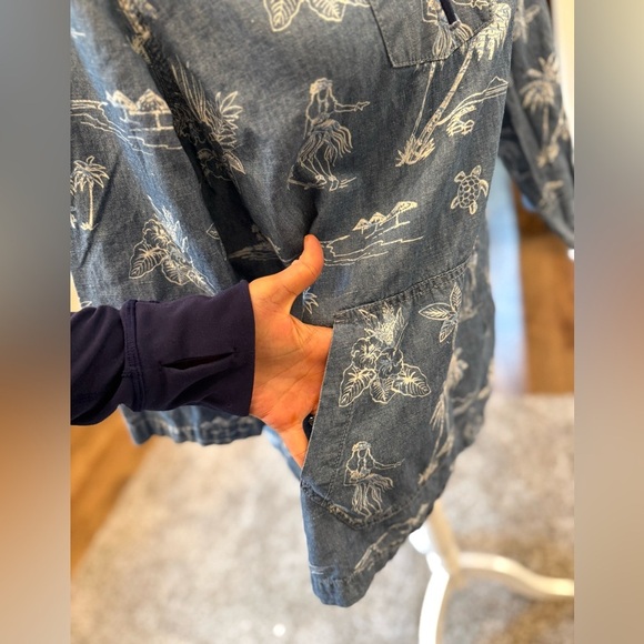 TOMMY BAHAMA Tropical Print Baja Blue Hoodie size small - Picture 13 of 16